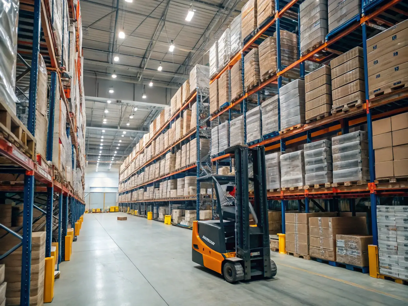 An image showing a well-organized warehouse with packages ready for international shipment, highlighting the efficiency and security of MiCompraEnUSA's forwarding process.